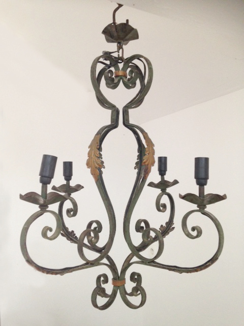 OLD FRENCH WROUGHT IRON LIGHT